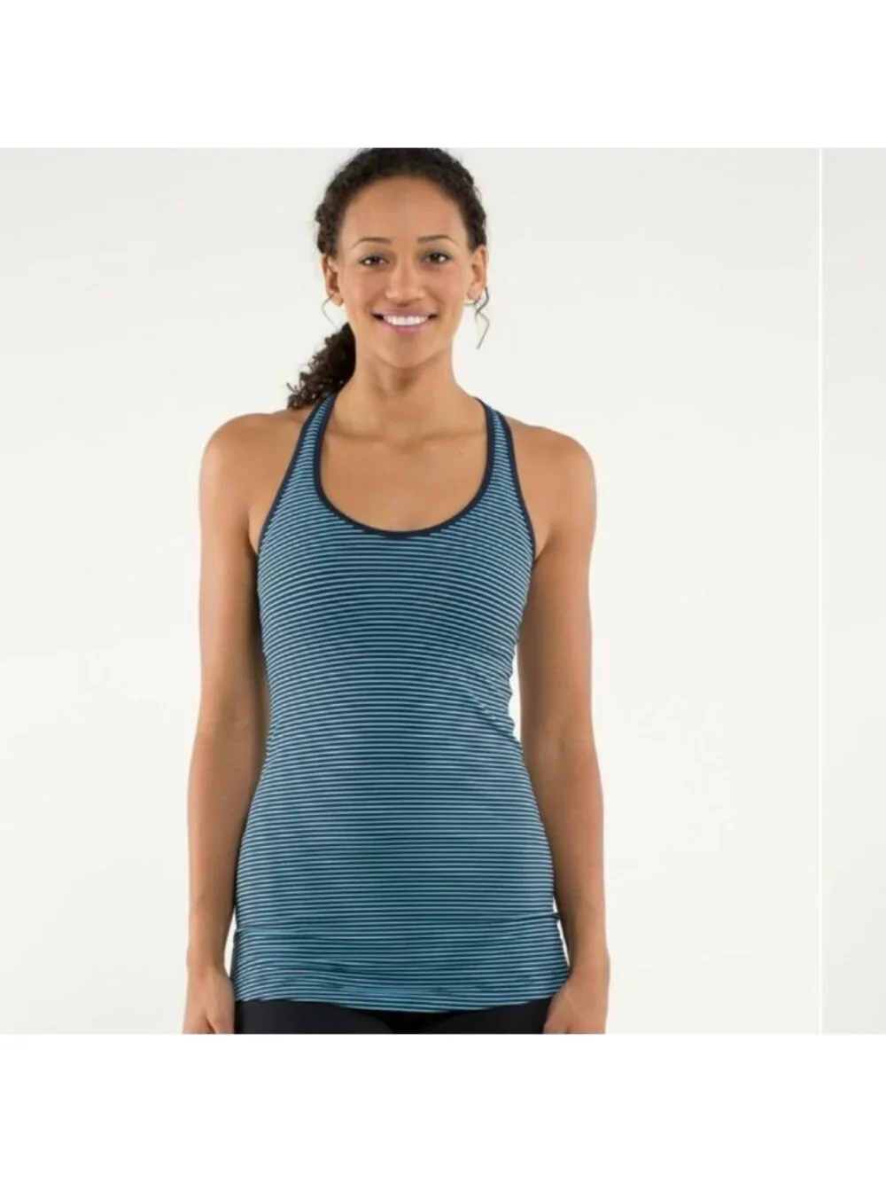 Lululemon Cool Racerback Hyper Stripe Blue Moon / Inkwell